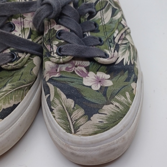 Vans Hawaiian Canvas Green Floral Sneakers Shoes Off The Wall  8.5 Womens - Picture 10 of 10